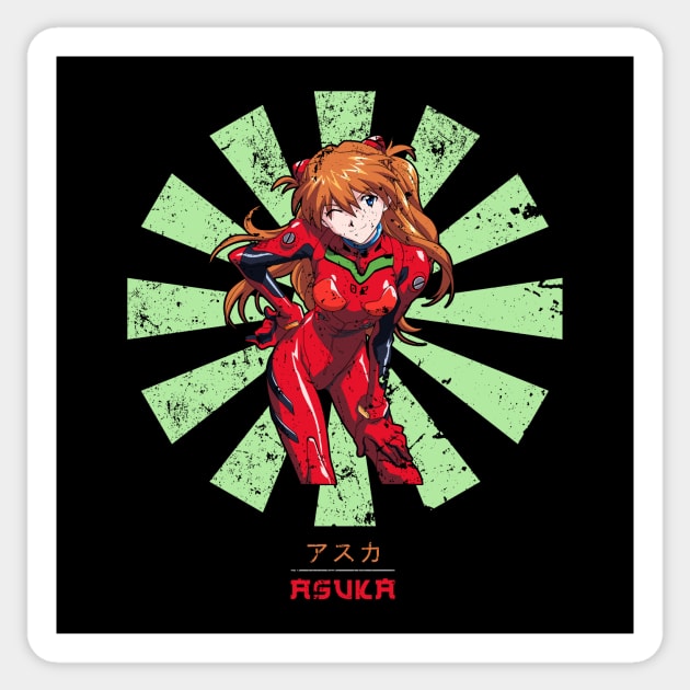 Asuka Evangelion Retro Japanese Sticker by Nova5